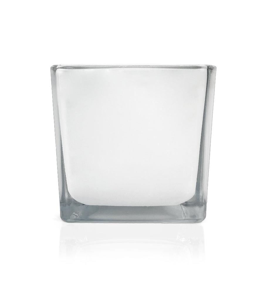 Seconds - White Square Glass Candle Jar 250ml