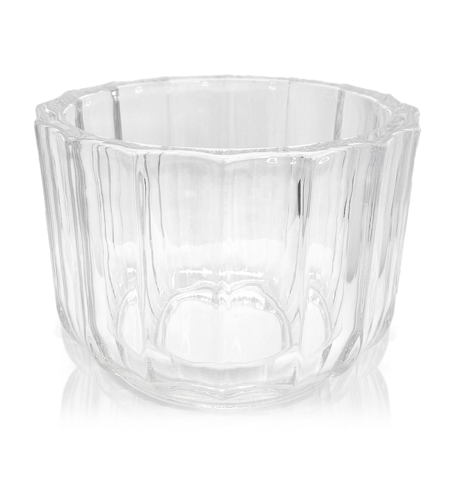Fluted Wide Thick Wall Glass Candle Jar - Clear 350mls - New Zealand Candle Supplies