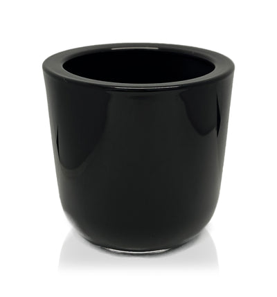 Thick Wall Glass Candle Jar - Black with Wooden Lid 300mls