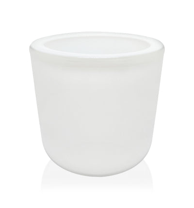 Thick Wall Glass Candle Jar - White with Wooden Lid 300mls