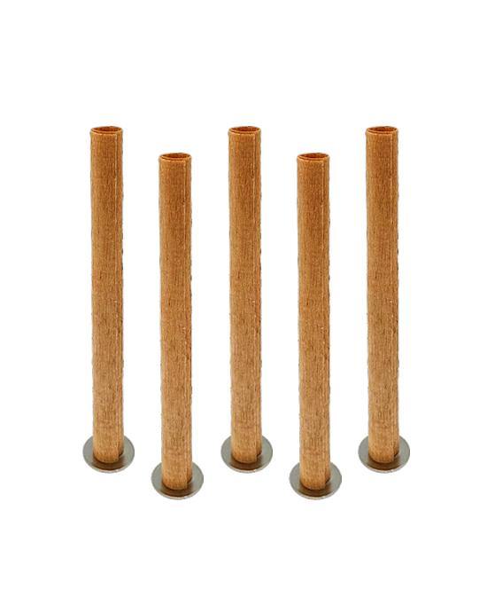 10mm x 12cm Tube Wooden Wicks with Metal Base - New Zealand Candle Supplies